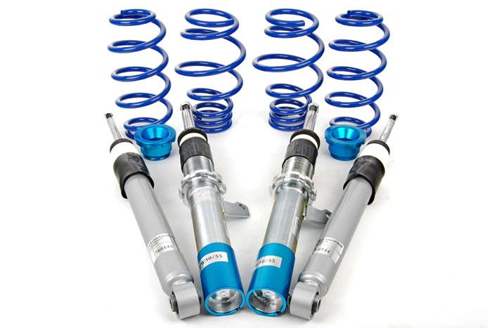 GF150148, Triple-S Schroefset, Audi A3 Quattro 2.0T/ 2.0TDi/ DSG/ 3.2 veerpootdiameter 50/55 mm!! 8P 05/2003-08/2012, 1200KG max vooraslast, Niet geschikt voor Stationwagen, Bij deze set zijn verkorte koppelstangen noodzakelijk, deze zijn los verkrijgbaar.